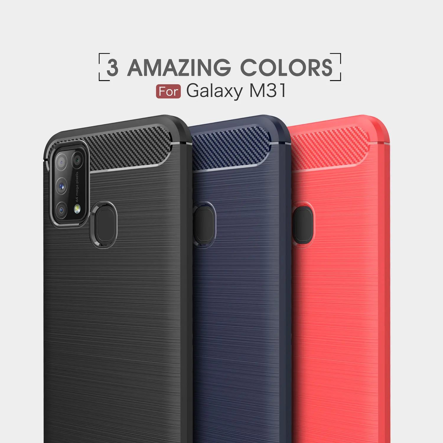 

Phone Case For Samsung Galaxy M30 M20 M10 M31 M80S M60S M40S M30S M21 M40 A70E A70S A90S A60 Silicone Soft Carbon Fiber Cover