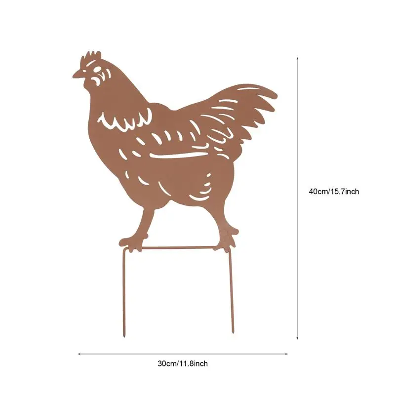 

1 Set Iron Craft Chicken Decor Unique Chicken Decor Scene Ornament for Outdoor Scene Decor