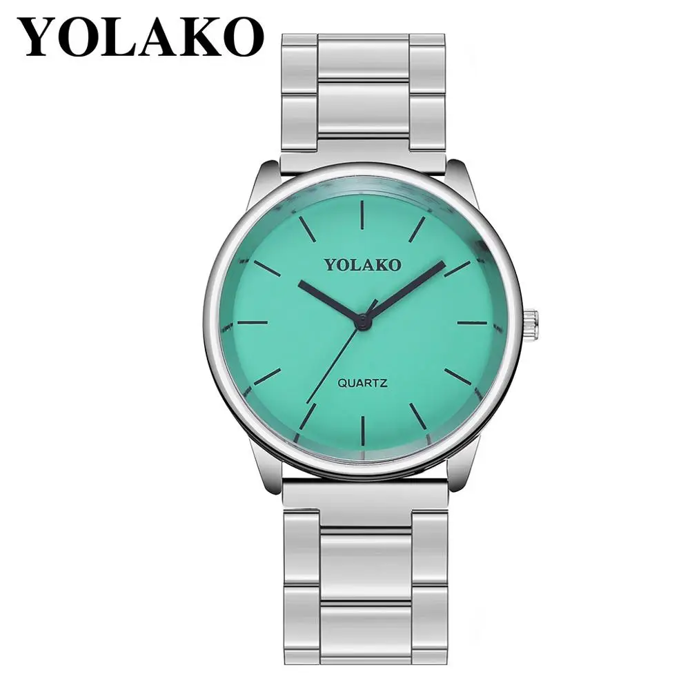 

Quartz Wirstwatch Luxury Stylish Stainless Steel Strip Ladies Watch YOLAKO Women Watches Colorful Dial Analog Dress reloj mujer