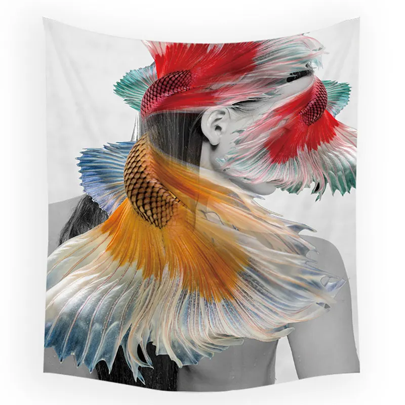 

Creative Art Abstract Figures View Peach Skin Background Tapestry Digital Printing Decorative Cloth