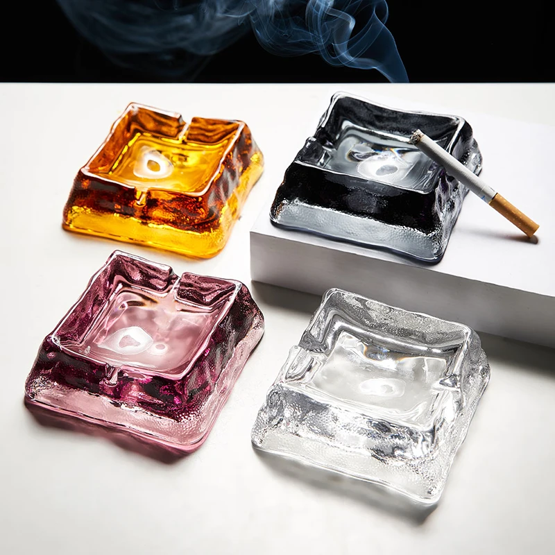 

Glas Winddicht Asbak Met Deksel Voor Tafelblad Gift Voor Vrienden Hotel Home Decoratie Accessoires Houder Cigar Ashtray
