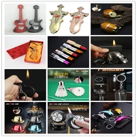 creative lighter new personality metal keychain butane gas open flame lighter cigarette accessories men and women gifts