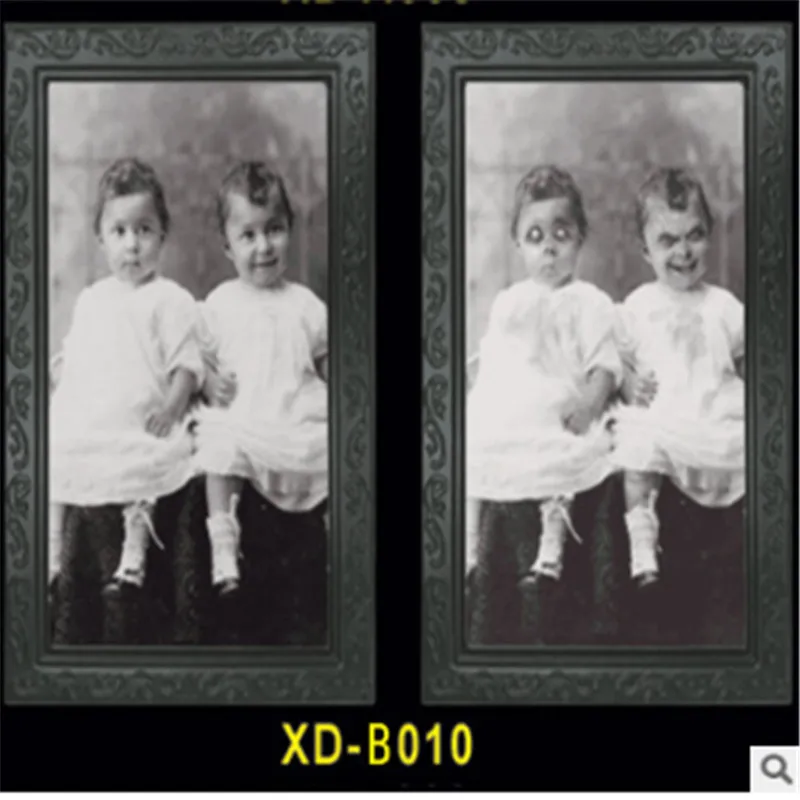 Фоторамка с изображением ужасов, линзовидная, 3D, для изменения лица, фоторамка, страшный портрет, хэллоуинская страшилка, праздничное украшение для вечеринок, реквизит - Цвет: As photo shows