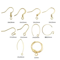 1020pcslot 18k gold plated french earring hooks wire settings base earrings hoops for diy jewelry making accessories