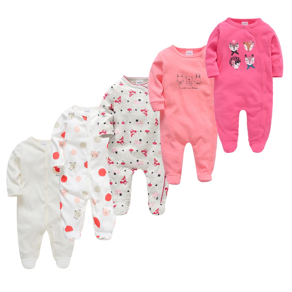 Kavkas Roupa De Bebes Infantil Menina Full Sleeve Newborn Baby Boy Rompers 5pcs Infant Girls Clothing Set | Детская одежда и обувь