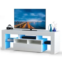 led tv stand high glossy modern entertainment center led lights and storage drawers media furniture for living room bedroom