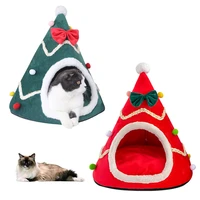 pet cat bed christmas soft pet bed christmas tree winter warm pets nest tent cat house mat dog bed for cats kennel teepee house