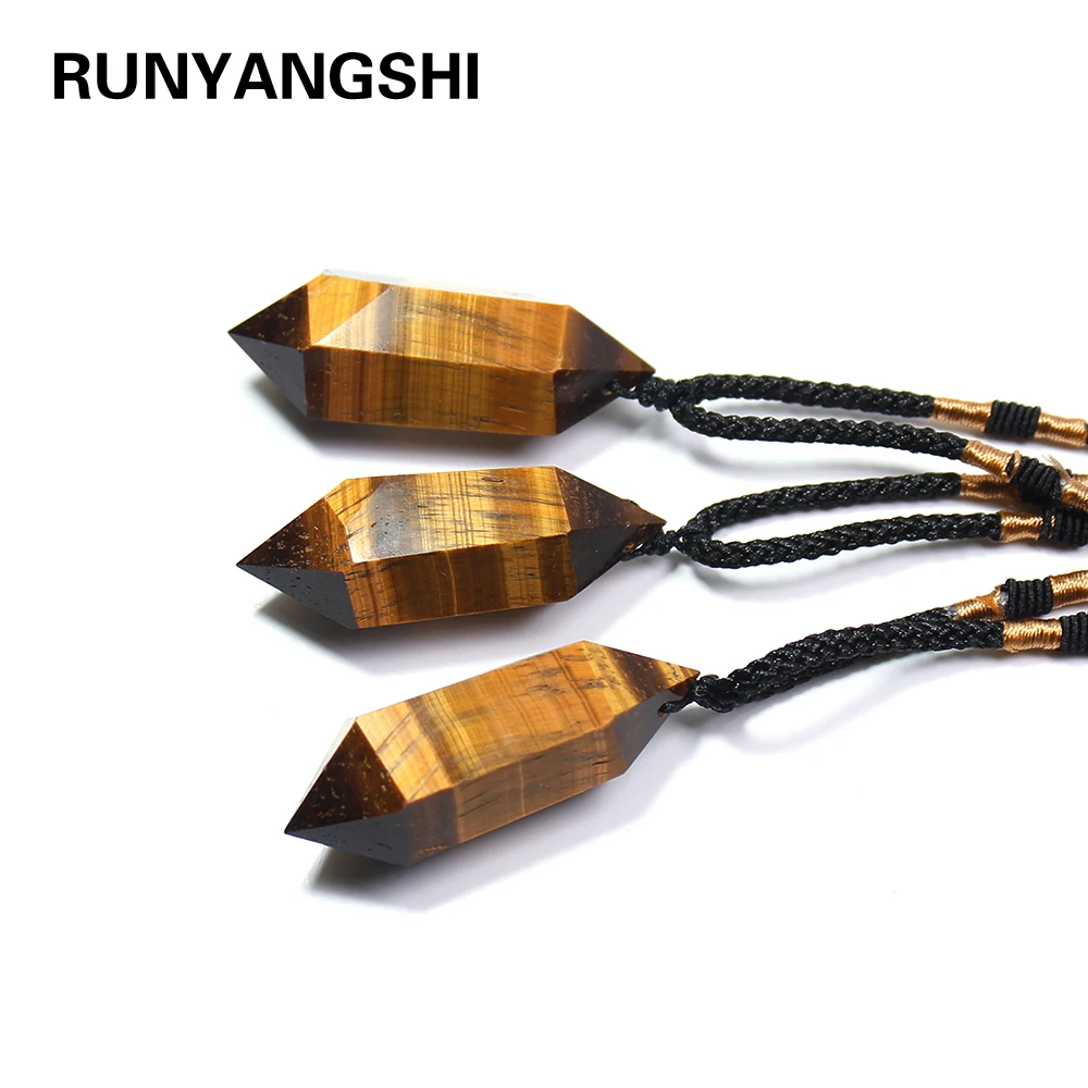 Runyangshi 1 шт. оптовая продажа ожерелье с подвеской в форме шестиугольной колонны из
