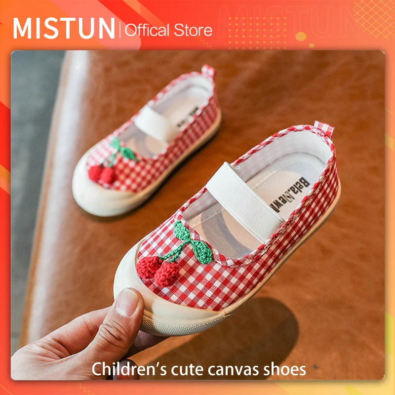 Парусиновая обувь для детей 1-3 лет, Корейская версия 2021, обувь на плоской подошве для девочек, детская мультяшная обувь, повседневная обувь с...