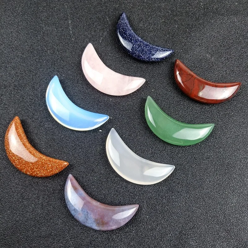 Искусственный кристалл полудрагоценный камень луна 18x38 мм розовый авантюрин