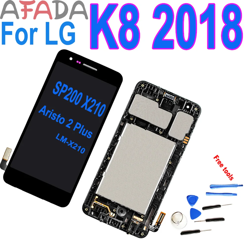 5-дюймовый ЖК-дисплей для LG K8 2018, Aristo 2 Plus, SP200, MX210, LM-X210, X210AM, X210MA, SP200, X210, кодирующий преобразователь сенсорного экрана в сборе с рамкой
