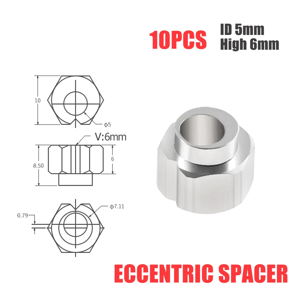 

10pcs 6mm Eccentric Spacer apply V-Slot rail V-Wheels for Reprap 3D printer OX/Shapeoko CNC DIY parts print printed