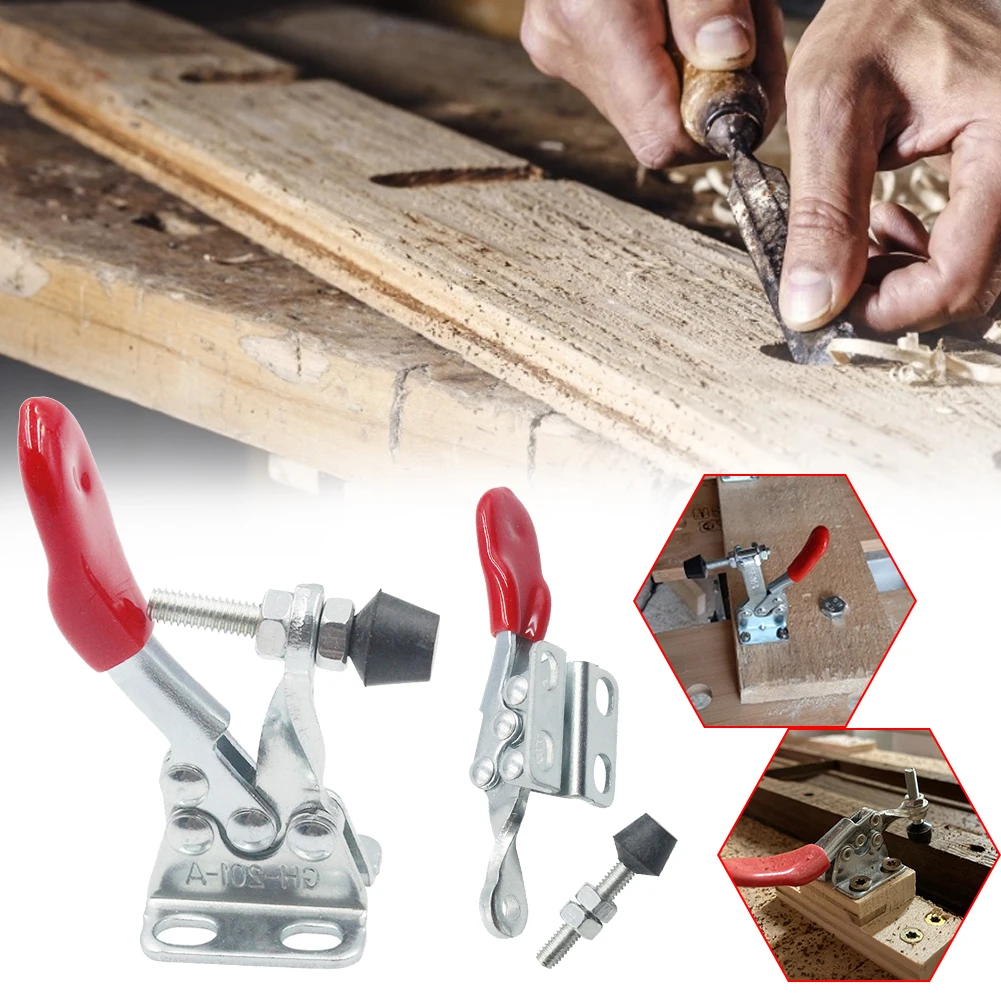 

Joinery Vertical Fix Clip Horizontal Toggle Clamps Set Home Carpentry Accessory GH-201A 27KG Quick Release Tool Hand Woodworking