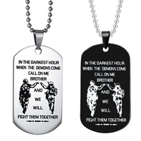 anime brother pendant necklace when the demons come we will fight them together stainless steel necklace