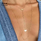 Женское богемное ожерелье Tocona, длинное ожерелье с подвеской в виде сердца из золотистого металла, простые ювелирные украшения, подарочные аксессуары 9039
