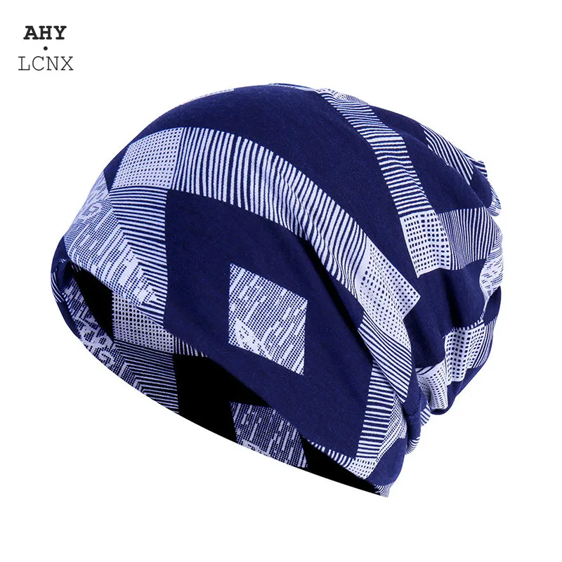 Корейская шапка шапки-бини для Для мужчин женщин геометрические узоры шарфа