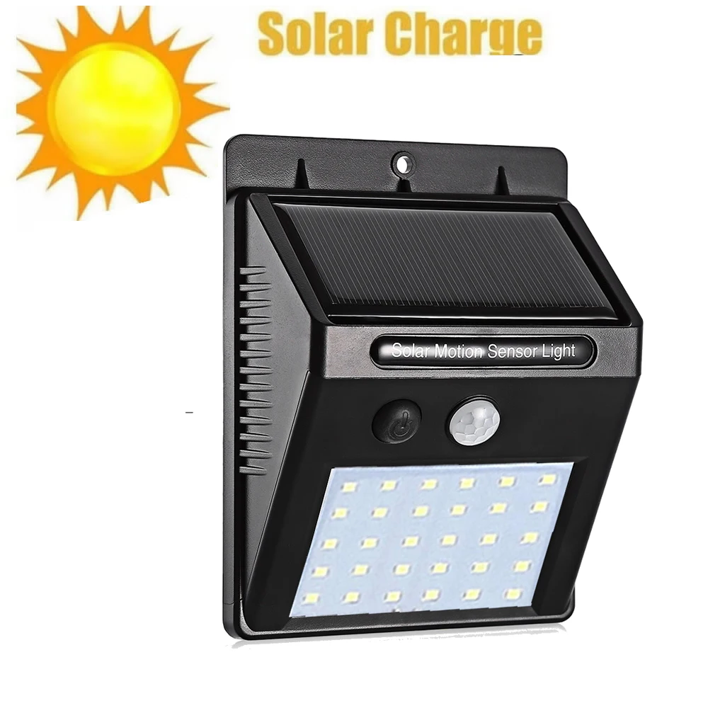 30 светодиодный светильник на солнечной батарее открытый солнечный PIR датчик