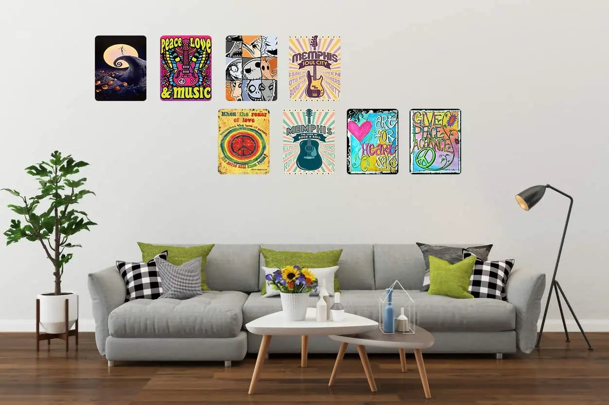 

(Happy Summer Romantic Beach)Metal Tin Signs Vintage Garage Man Cave Wall Decor Retro Poster Bar Pub Room Tin Sign 8x12inches