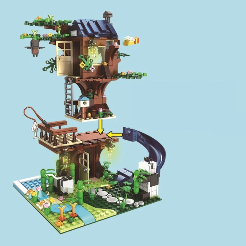 Современные строительные блоки MyWorld Treehouse классические модели наборы кирпичей