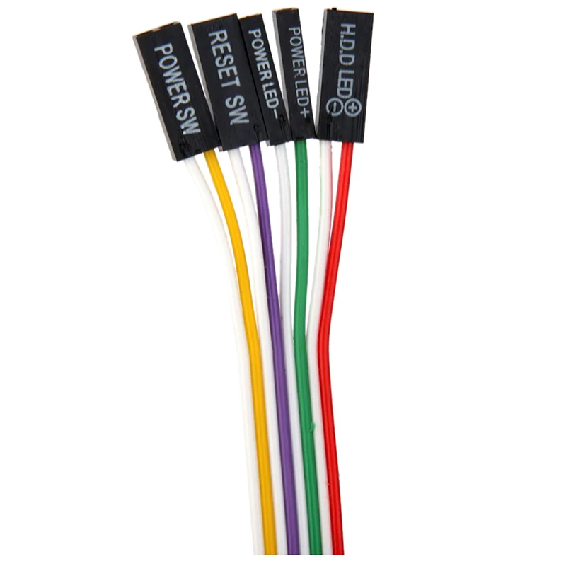

ATX PC Computer Motherboard Power Cord 2 Switch On With LED Light On/Off/Reset