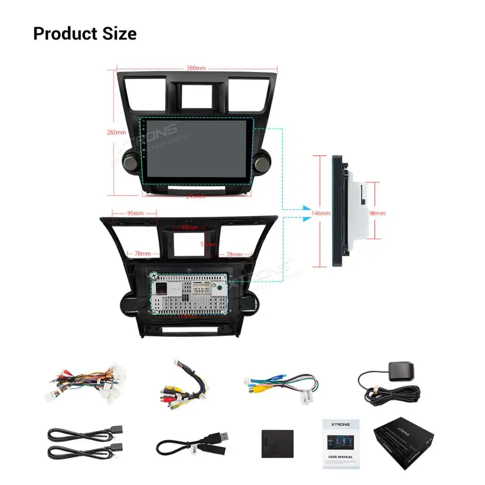 XTRONS 10 1 &quotAndroid 0 автомобильная стереосистема радио плеер DSP GPS OBD для Toyota Highlander 2008 2009