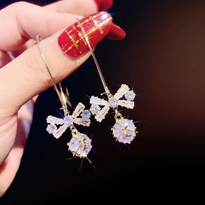 

Bowknot earrings female temperament all-match Korean simple retro earrings earrings tassels exquisite elegant Women's Earrings