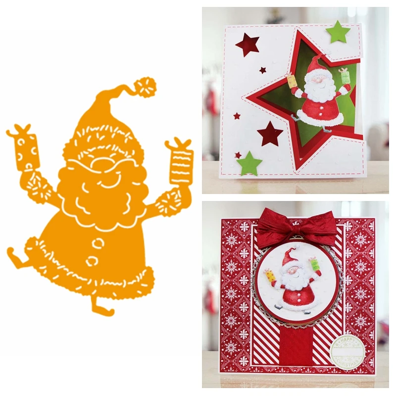 

Santa Claus Gift Box Christmas Element Metal Cutting Dies Stencil For Scrapbooking Crafts Paper Cards Embossing Dies 2019