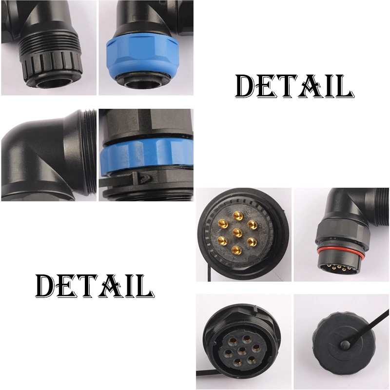 Водонепроницаемый разъем SP28 IP68 кабель штекер и гнездо 3 5 7 9 12 16 19 24 Pin SD28 28 мм локоть