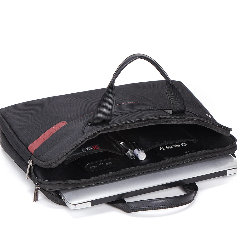 Модный черный портфель, мужская деловая вместительная сумка для ноутбука 14 дюймов, водонепроницаемая фотосумка от AliExpress RU&CIS NEW