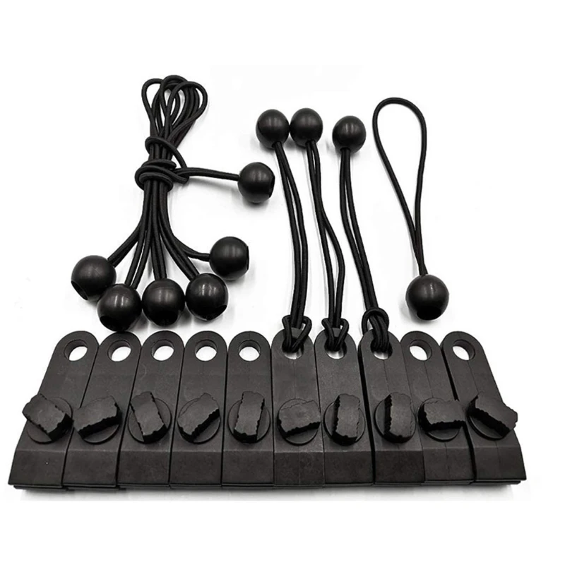 

10Pcs Tarp Clips with Ball Bungee Cords and Carabiner Buckle Kit Multipurpose Lock Grip Thumb Screw Camp Tent Clamp for XXUF