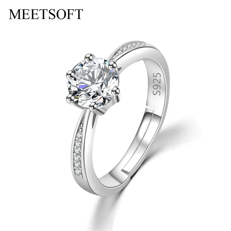 

Кольцо MEETSOFT женское из серебра 925 пробы с фианитом