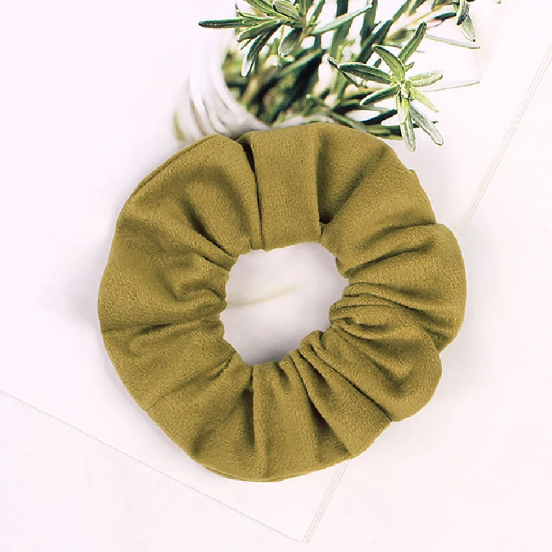 Резинка для волос женская замшевая однотонная |