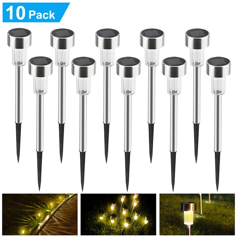 

10PCS Lawn Light Solar LED Street Lamp Garden Ground Light Waterproof Decoration Outdoor Landscape Lighting Patio Yard Path Lamp
