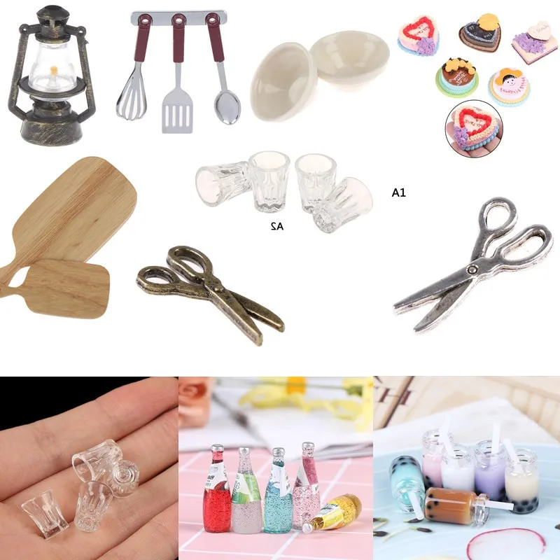 

1/12 Dollhouse Miniature Bottle Model Mini Food Doll Fit Toy Accessories Kitchen Garden Decor Children Pretend Play Toys