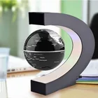 C-образный Магнитный левитационный Плавающий глобус Карта мира светодиодный светодиодсветильник кой, подарки, украшение для дома и офиса