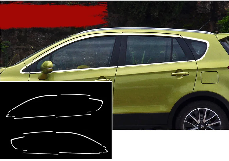 

Наружная крышка подоконника из нержавеющей стали для suzuki SX4 S-Cross 2013 2014 2015 2016 2017 2018