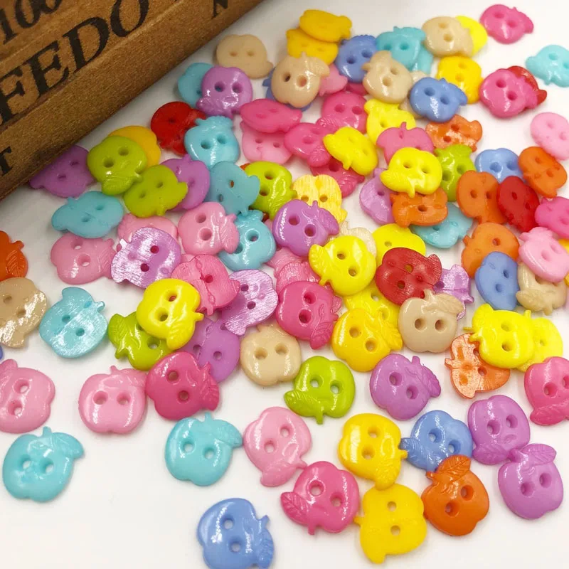 

50pcs New12mm mixed plastic Apple 2Hole Button/Sewing PT72