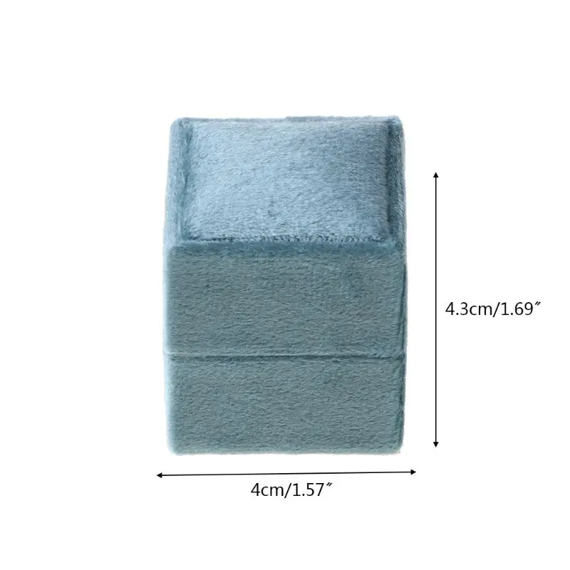

Velvet Single Ring Box Square Wedding Ceremony Ring Box with Detachable Lid