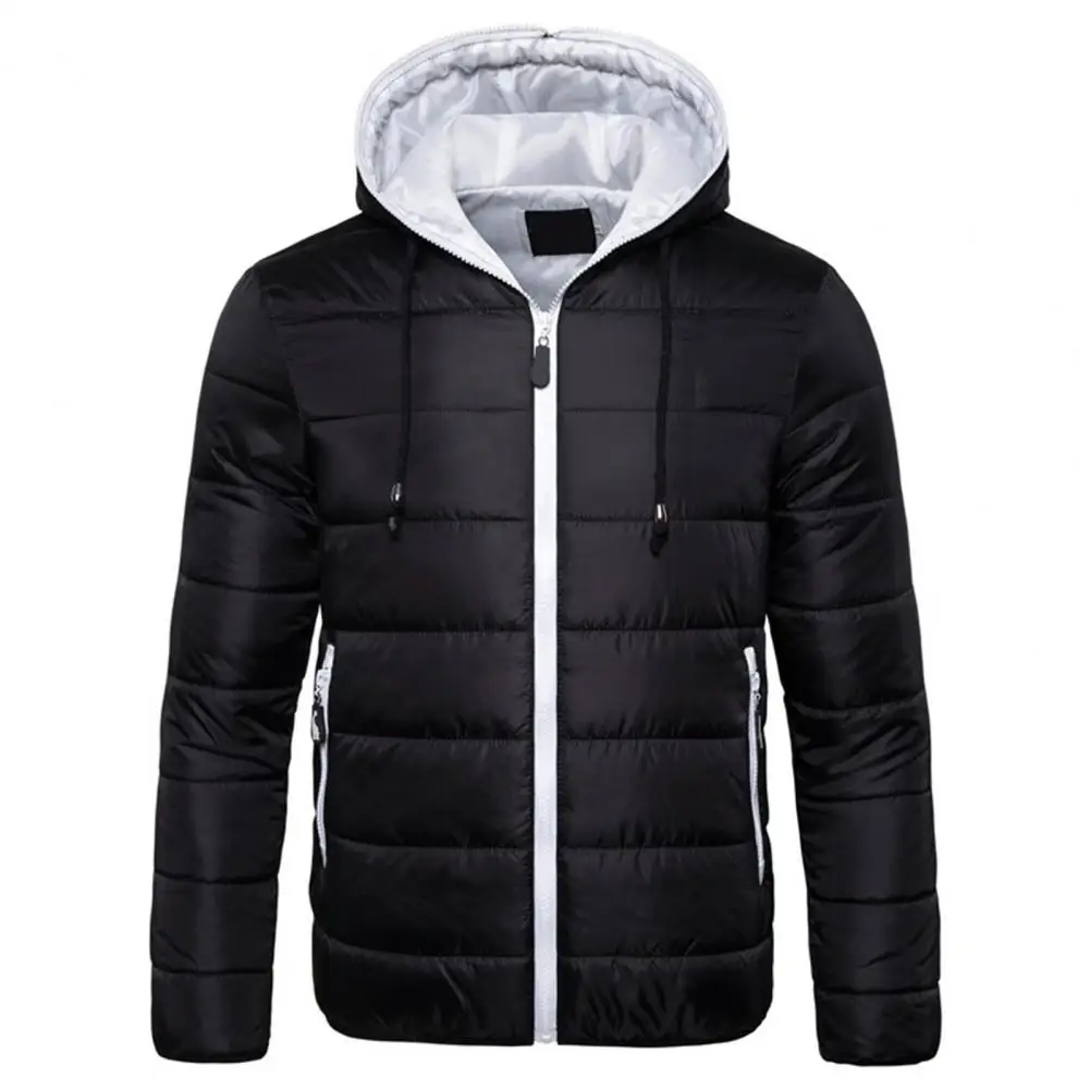 Men Down Coat Zipper Fly Hat Extra Warm Extra Warm Padded Men Jacket   Winter Down Coat  for Outdoor
