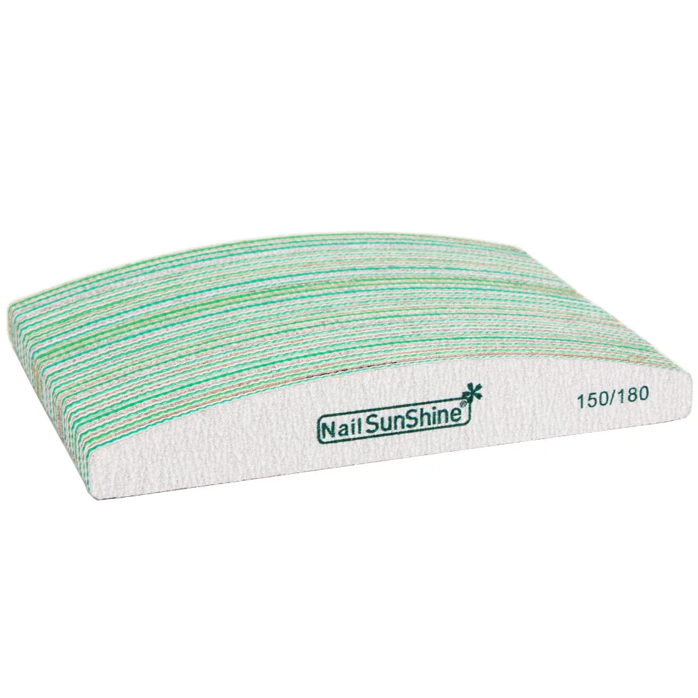 25 шт./лот пилка для ногтей Zebra Curve 150/180 Грит двухсторонняя шлифовальная доска