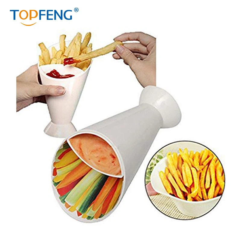 2 в 1 французский конус для картошки фри с чаша макания инструмент картофеля