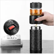 Curge Стекло Чай Кубок кружки с крышкой Чай Infuser стеклянный, с двойными стенками чашка для Кофе бутылка-термос для стакан для воды Стекло бутылка для воды