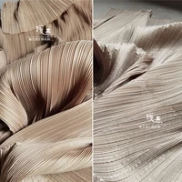 pleated fabric soil color wheat color imitation cotton linen diy art painting wedding decor skirts dress clothes designer fabric