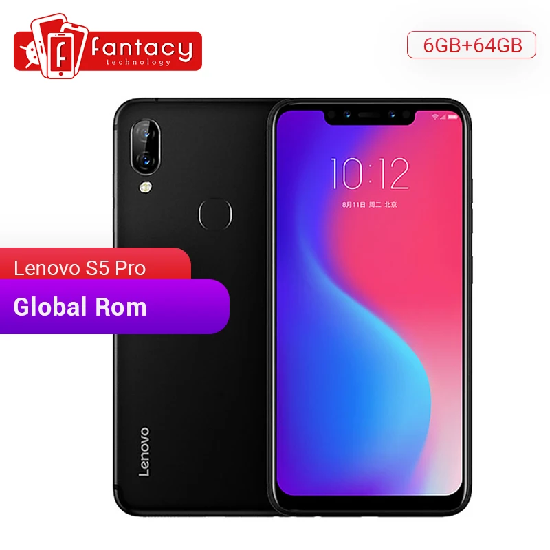 Lenovo S5 Pro с глобальной прошивкой, 6 ГБ, 64 ГБ, восьмиядерный смартфон Snapdragon 636, четырехъядерный процессор 20 МП, камера 6,2 дюймов, FHD, четыре ядра, 4G, LTE телефоны