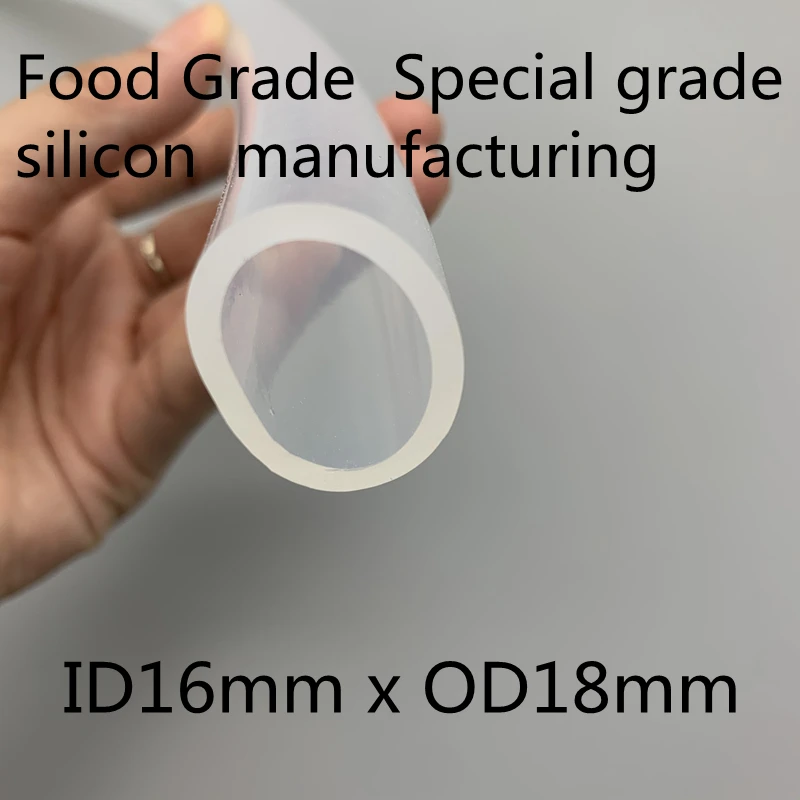 

16x18 Silicone Tubing OD 18mm ID16mm Food Grade Flexible Drink Tubing Pipe Household Temperature Resistance Nontoxic Transparent