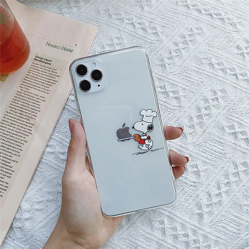 

Snoopy mobile phone case for iphone 13 13 Pro 13 Pro max 12 12 Pro Max 11 11 por max XS MAX XR Plus transparent soft case