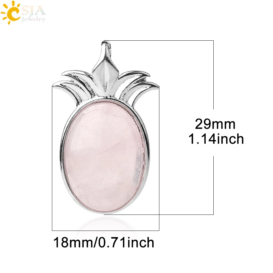 CSJA натуральный камень подвеска кабошон бисер розовый кварц Рейки Кристалл