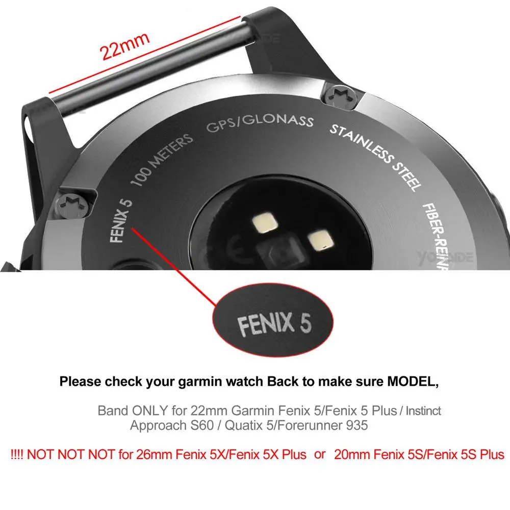 Fenix 6 Soft Nylon Loop Fastener Wristband 22mm Quick Fit Watch Band Strap for Garmin Fenix 5/ 5 Plus/Forerunner935/Instinct