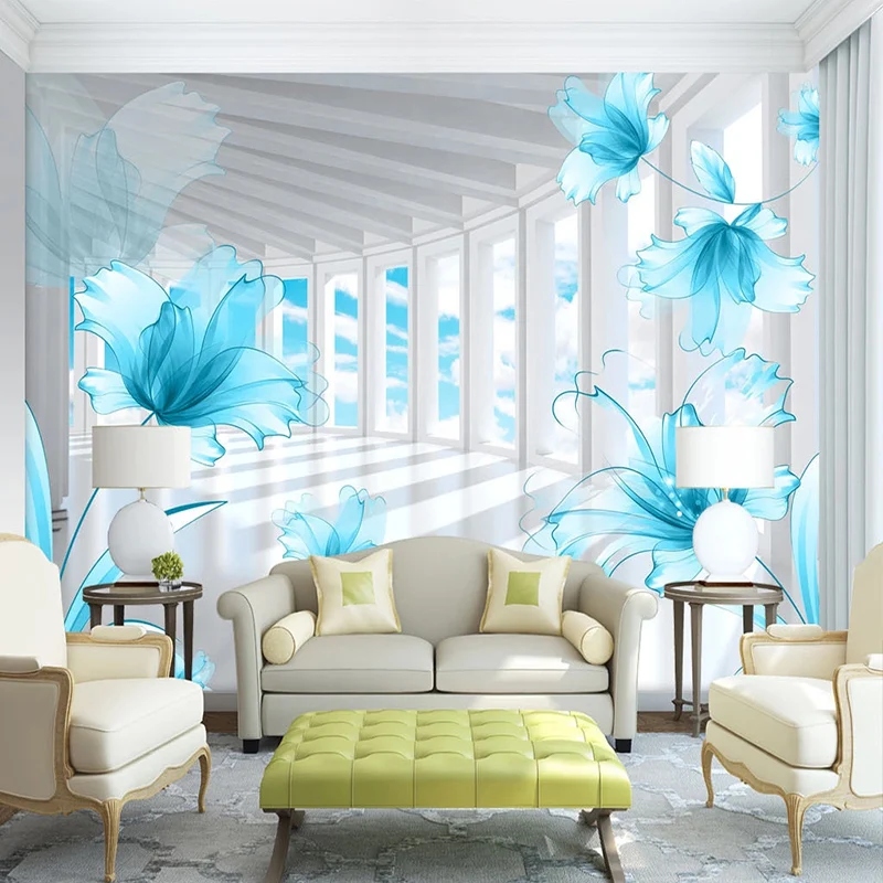 Фотообои на заказ современные модные элегантные с цветами Расширительная