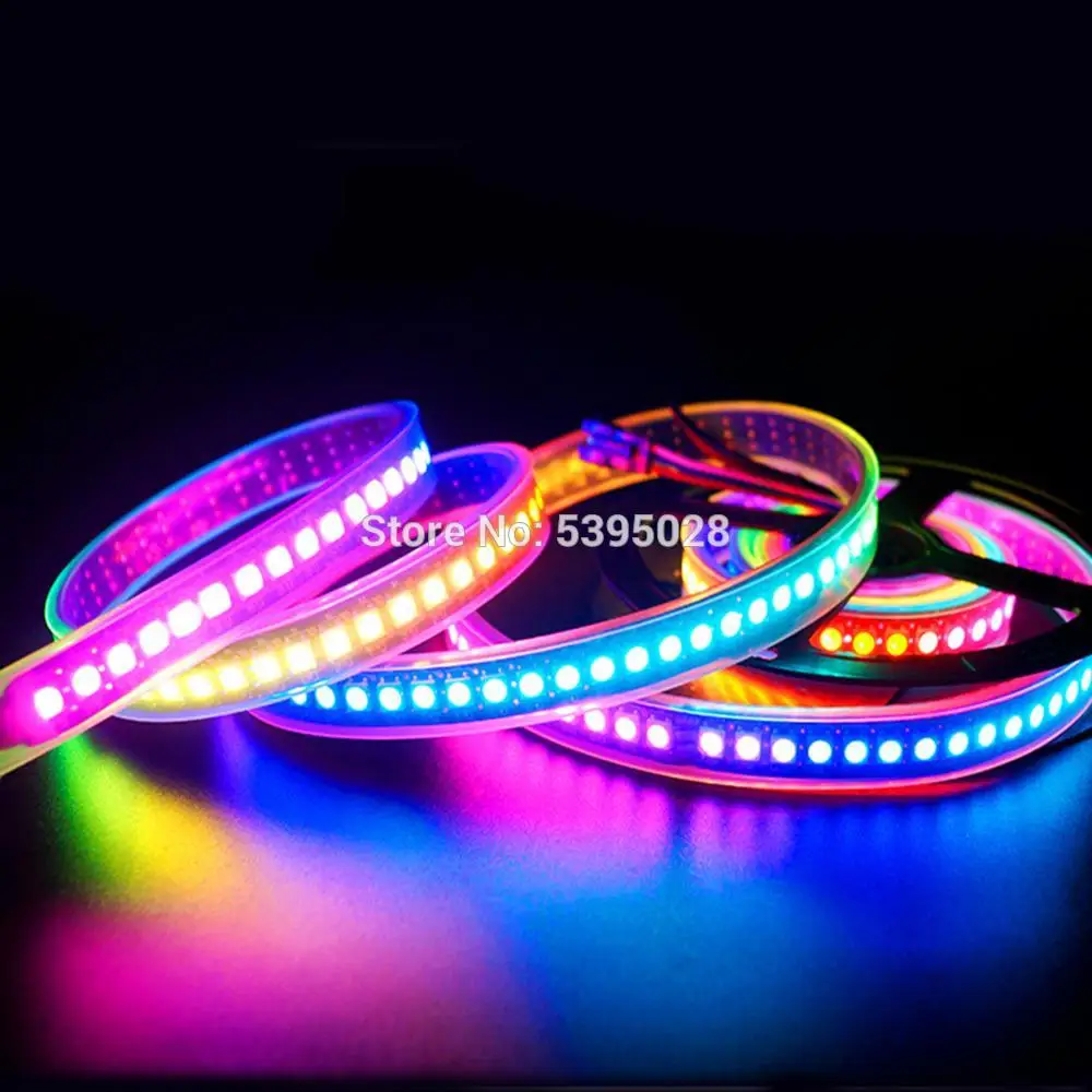 

WS2812B полноцветный встроенный независимый IC смарт-драйвер чип SMD5050 Светодиодная Пиксельная лента Программирование DC5V 30/60/144 светодиодов/м